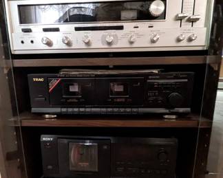REALISTIC Receiver, TEAC Dual Cassette Player & SONY CD
