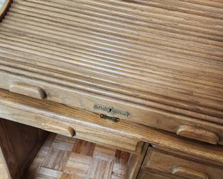Antique Small Roll Top Desk by Oak Craft