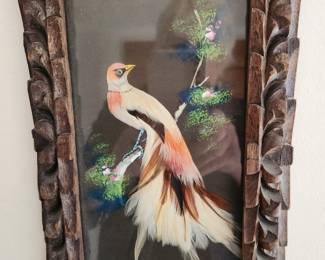 Vintage Mexican Bird Feather Art. 