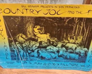 Country Joe and the Fish by artist David Singer - show at the Filmore West in San Francisco. 1970's. 