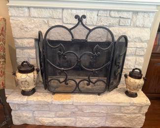 Gorgeous Solid Iron Fireplace Screen