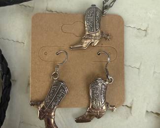 10K& Sterling Earrings & Necklace