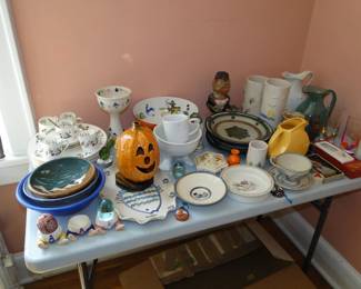 Pottery, vintage glassware etc.