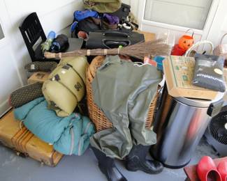 Waders, Trashcan, Suitcases and more