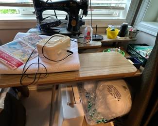 Singer sewing machine & supplies