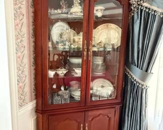 Thomasville corner display cabinet