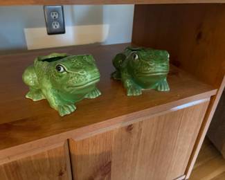 . . . two cute frog planters