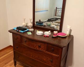 . . . antique early 1900's oak mirrored dresser