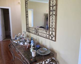 Entryway table and mirror