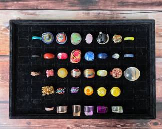 Large Assortment of Rings – Variety of Styles & Materials