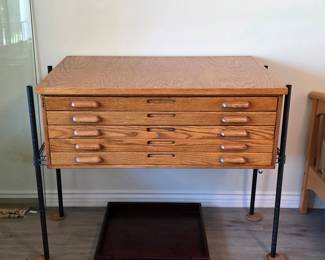 Antique blueprint or map filing cabinet