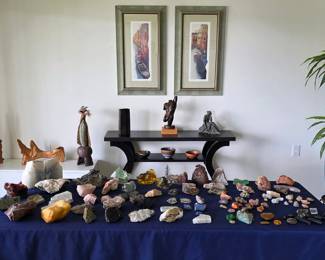 Curated collection of rocks, minerals, and specimens 