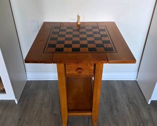 Folding game table with drawer