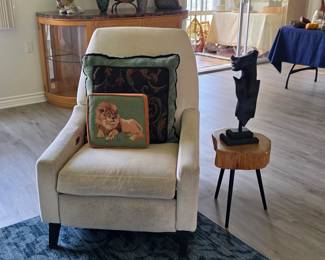 Mid century modern style power reclining chair