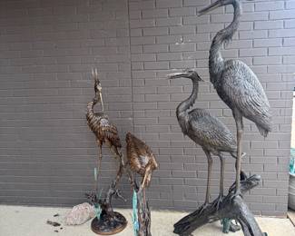 Bronze Crane fountains 