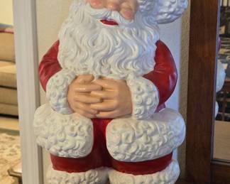 Large Vintage Ceramic Winking Santa Claus Figurine