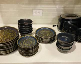 Massive set of vintage stone wear dishes. 