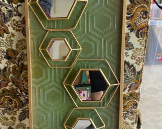 Handmade mirror hexagon art- new
