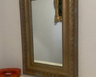antique look framed mirror- new