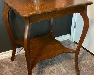 Antique wood side table (tall)