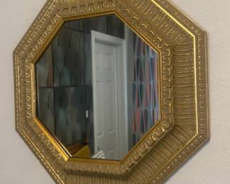 vintage hexagon ornate framed mirror