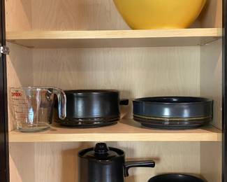 Vintage stonewear pieces and bowls