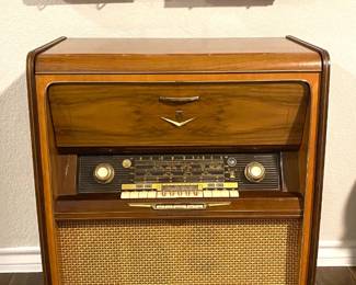 Refurbished vintage (working) record console.