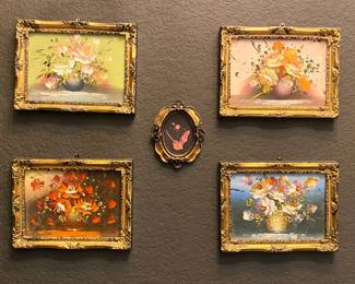 Vintage paintings set of 4 or 5
