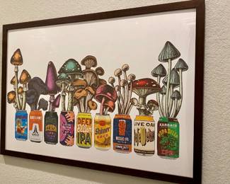 Texas beer and shroom art, large