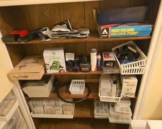 Storage boxes, magnifiers, and misc tools for hobbies