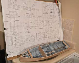 The owner's hobby was model boats. Here is a work in progress! More models in the following pictures