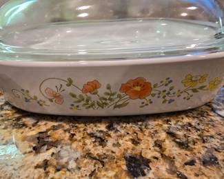 vintage Corning Ware Wildflower (1977-1986) casserole