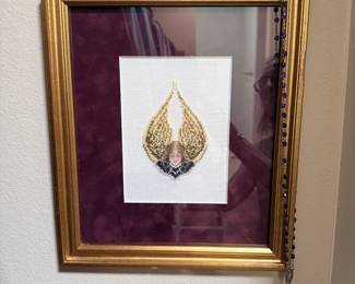 Angel wing wall art needlepoint