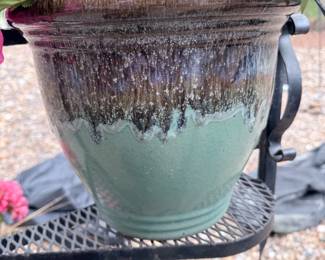 Garden pot glazed ceramic