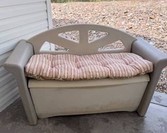 Garden bench tool cushion holder