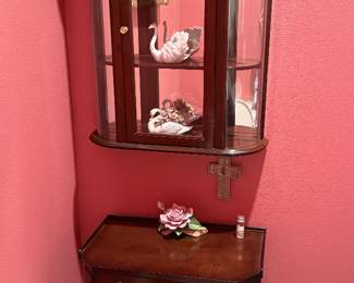shadowbox wall cabinet with matching table
