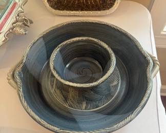 pottery platter and bowl