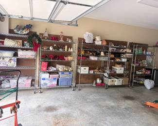 Metal racks with pegboard backs