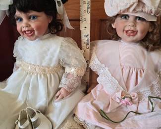 Fayzah Spanos DollsCoordinating Pair in Lace Dresses