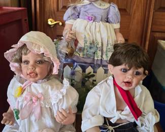 Three Fayzah Spanos Collector Dolls with Accessories