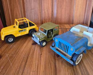Three Toy Jeeps Mixed Styles and Colors