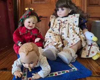Three Collector Dolls with Tags and Accessories