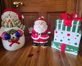 Christmas Cookie Jars Set of Three