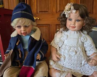 Boy and Girl Doll Pair with Detailed Outfits