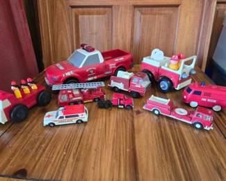 Assorted Vintage Fire Truck Toys