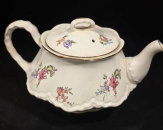 Homer Laughlin Floral Teapot