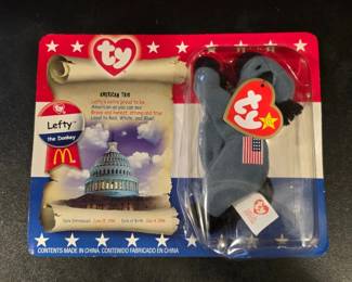 Ty Lefty the Donkey Beanie Baby McDonalds Special Edition in Package