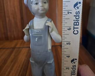 Lladro Porcelain Boy in Overalls