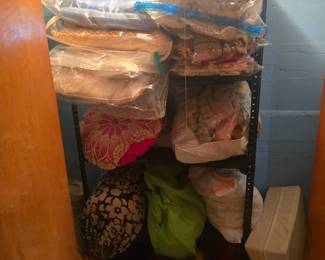 Old afghans, quilts and blankets - Lots of quilting supplies too