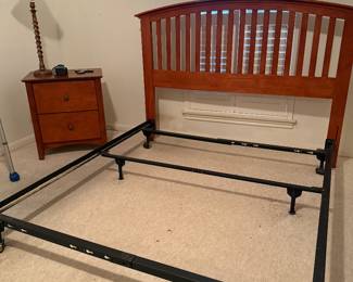 Queen bed frame and nightstand